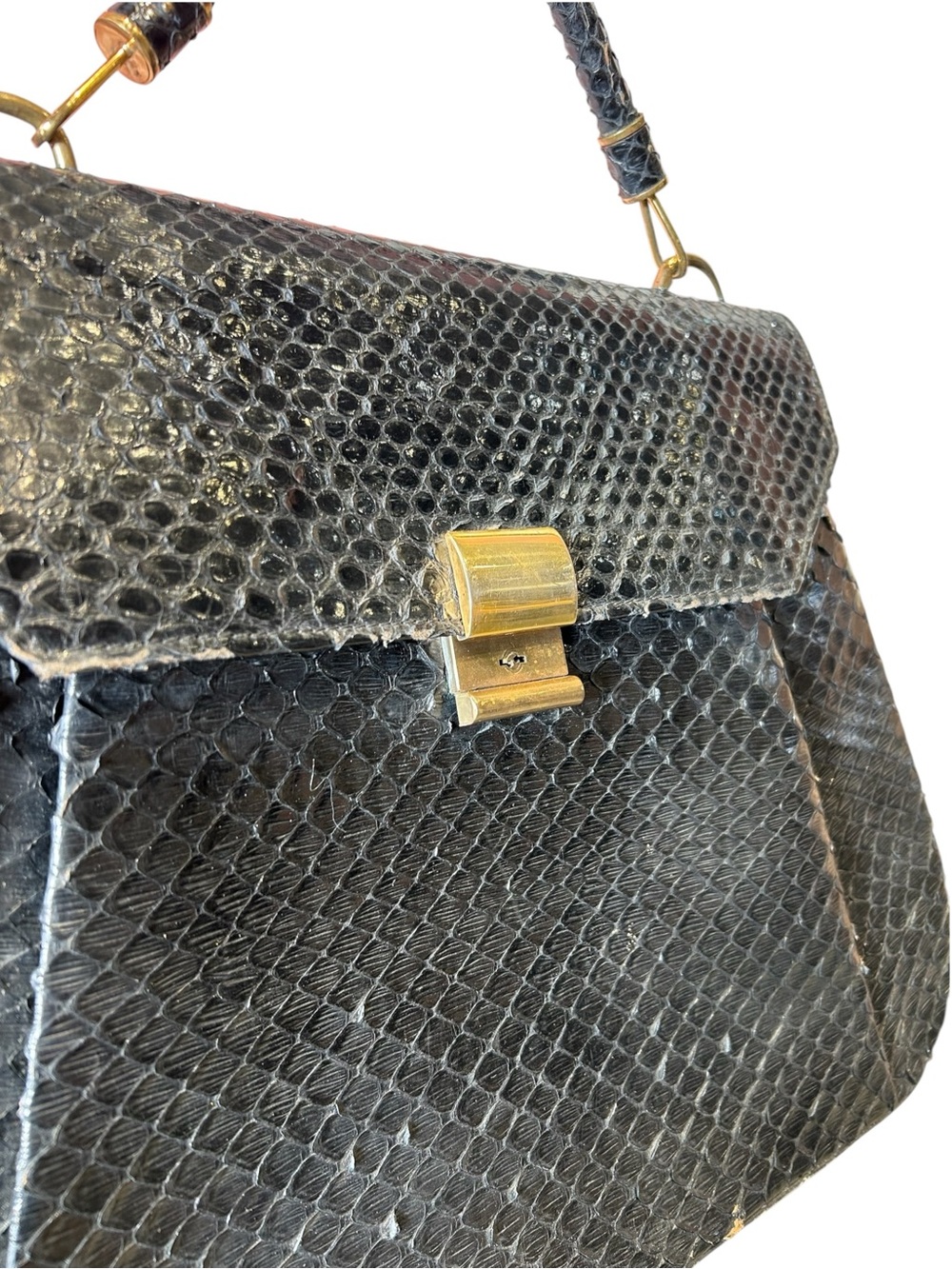Vintage 1960s Python Oversized Handbag - Picture 4 of 6